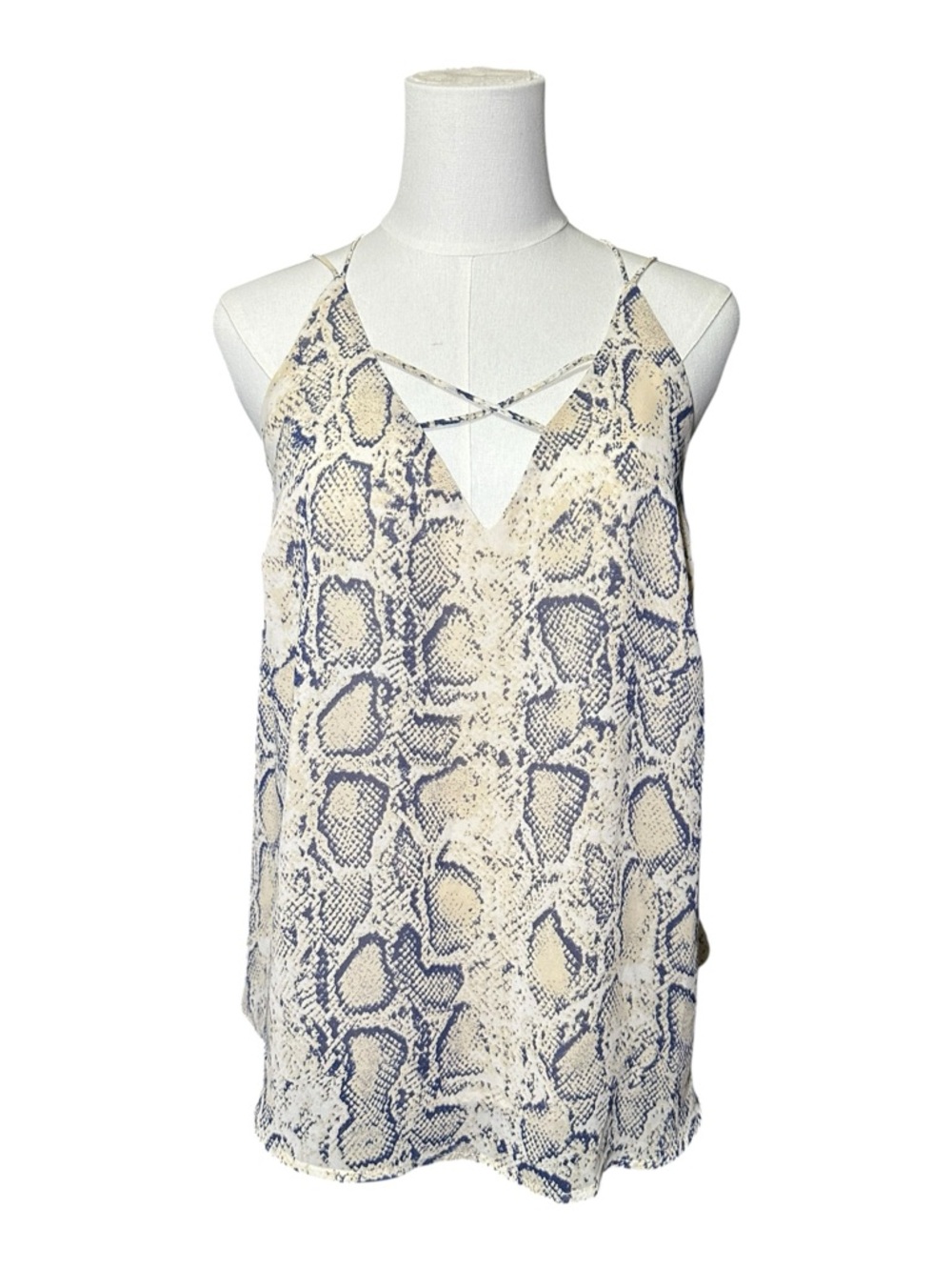 DAVI & DANI Snake Print Crisscross V-Neck Camisole - Picture 2 of 9